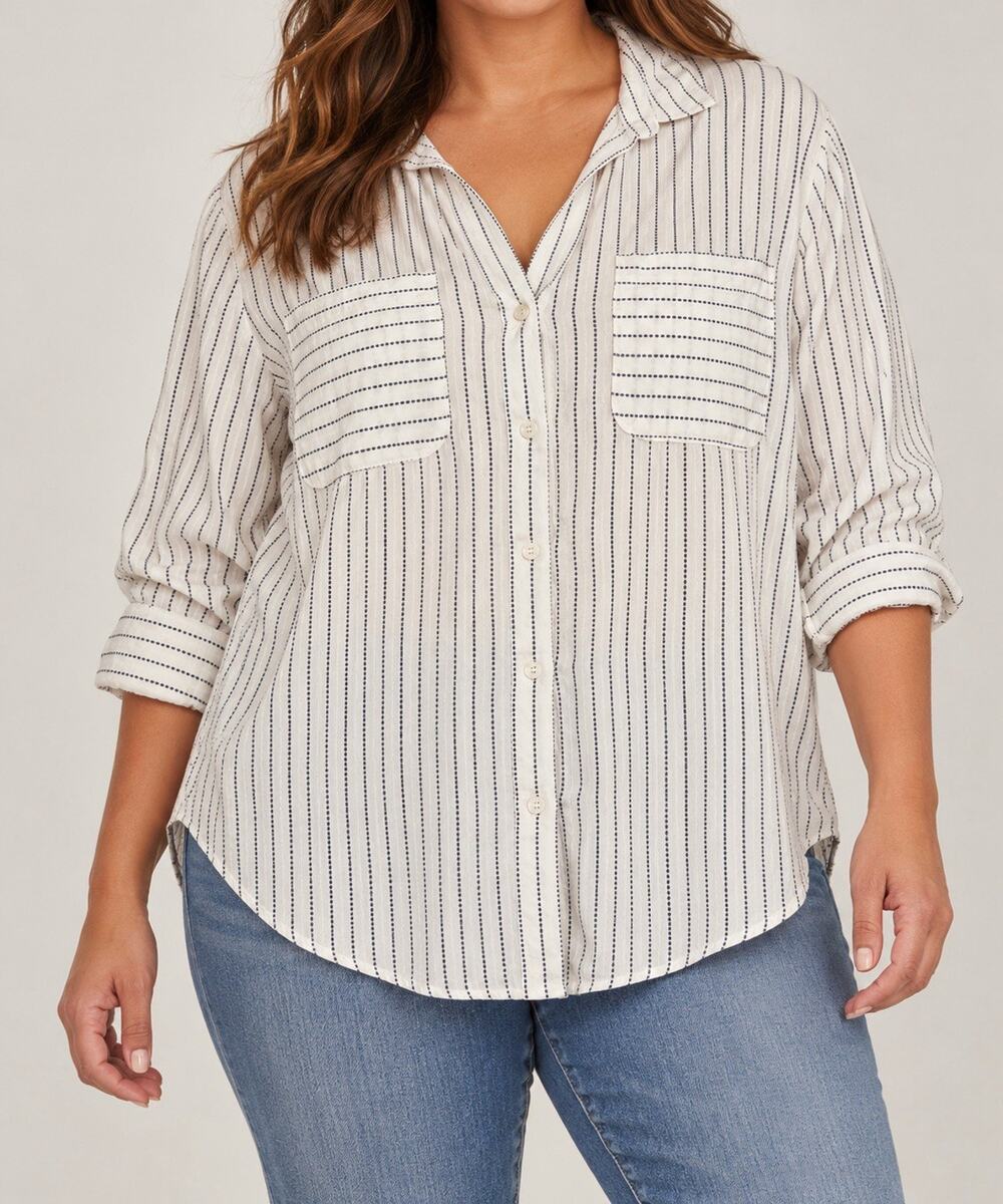 Abercrombie & Fitch Women's Button Down Shirt Polka Dot Boyfriend Fit Size XL